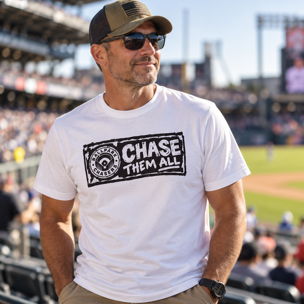 Ballpark Chasers 'Chase Them All!' - Unisex T-Shirt - Multiple Colors - Gildan