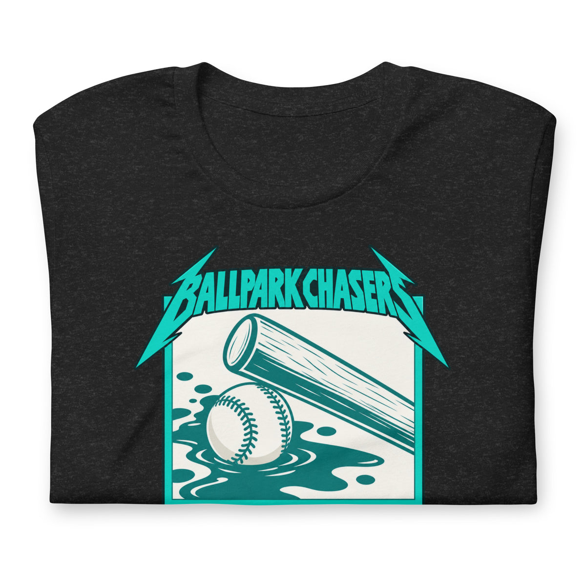 Ballpark Chasers 'Chase 'Em All!' - Black or White | Heavy Metal Baseball Tee