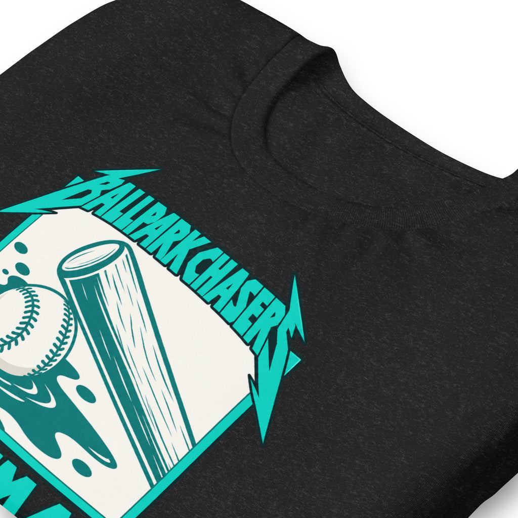 Ballpark Chasers 'Chase 'Em All!' - Black or White | Heavy Metal Baseball Tee