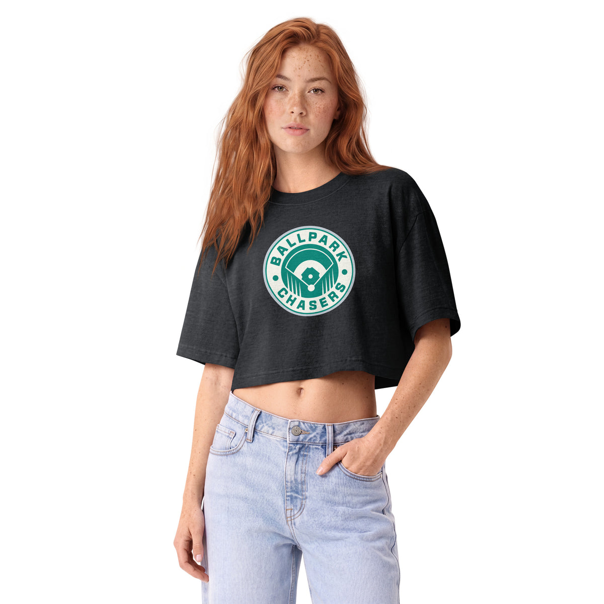 Ballpark Chasers Women's Crop Tee - 3 Colors! | Baseball Fan Apparel